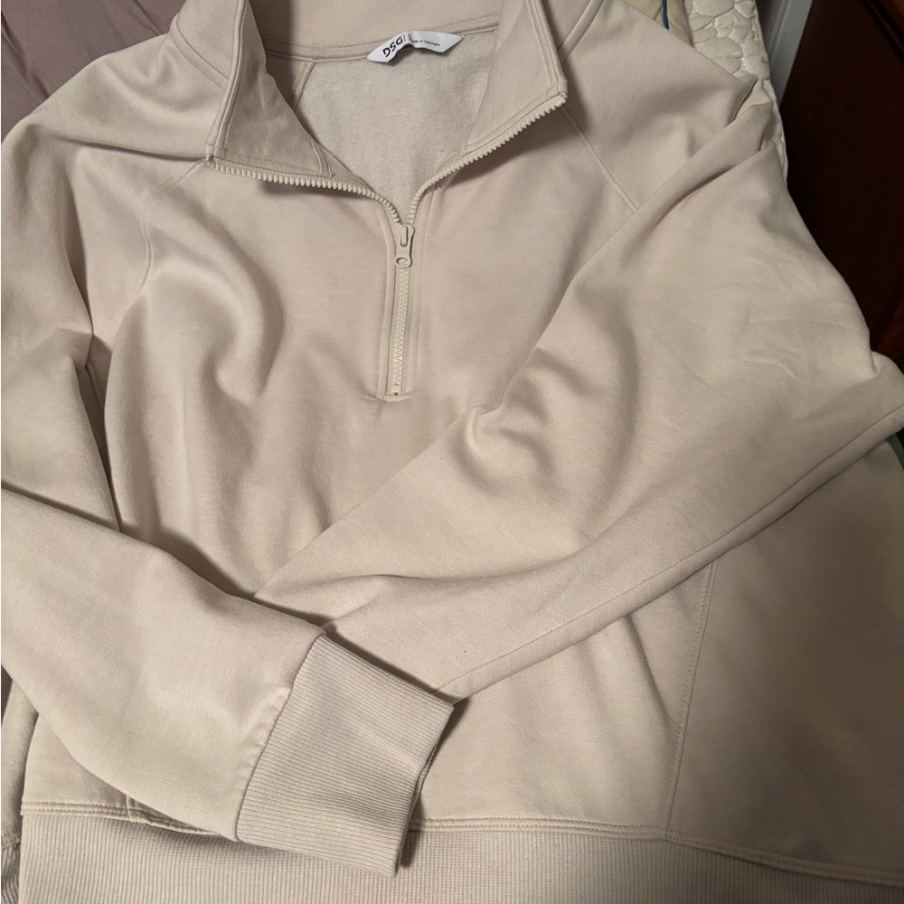 Cream Quarter-Zip Sweater
